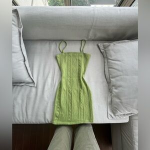 Green Knitted Mini Dress